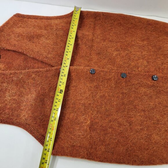 World Famous Botoner Vintage Button Up Vest Orange Mohair / Wool Size 38 (8) - Picture 8 of 9